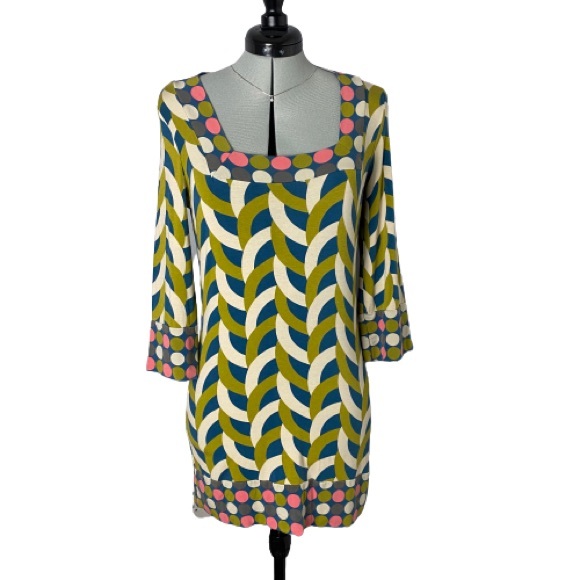 Boden Dresses & Skirts - Boden Green Pink Long Sleeve Dress